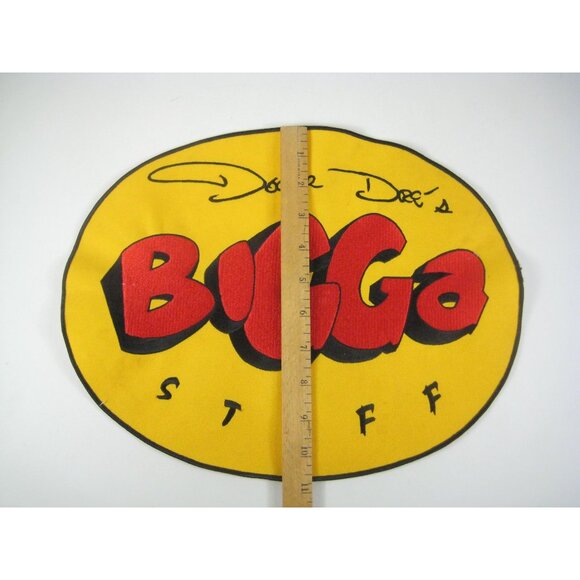 Doctor Dees Bigga Stuff Patch Oval Yellow Red Embroidered Applique Patch - Picture 2 of 6